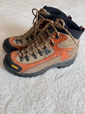 Asolo Brown & Orange Leather Hiking Boots Women’s 7